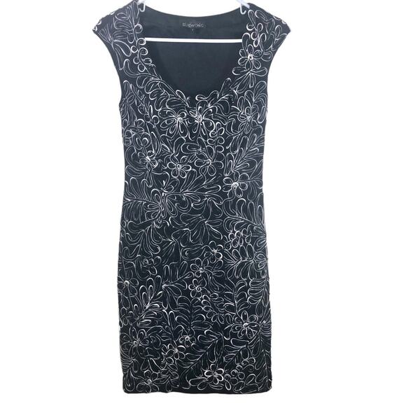 Sue Wong Black and White Ribbon Swirl Dress Size 4 - Picture 4 of 11